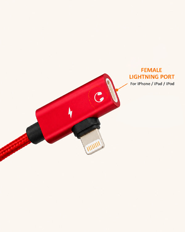COIIEN 2 in 1 USB A to Lightning Cable with Female Lightning Port
